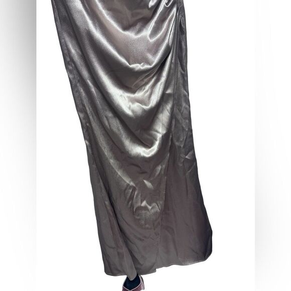 Birdy Grey Lydia Sexy Full Length Draped Dress Taupe Small NWT - Picture 8 of 12
